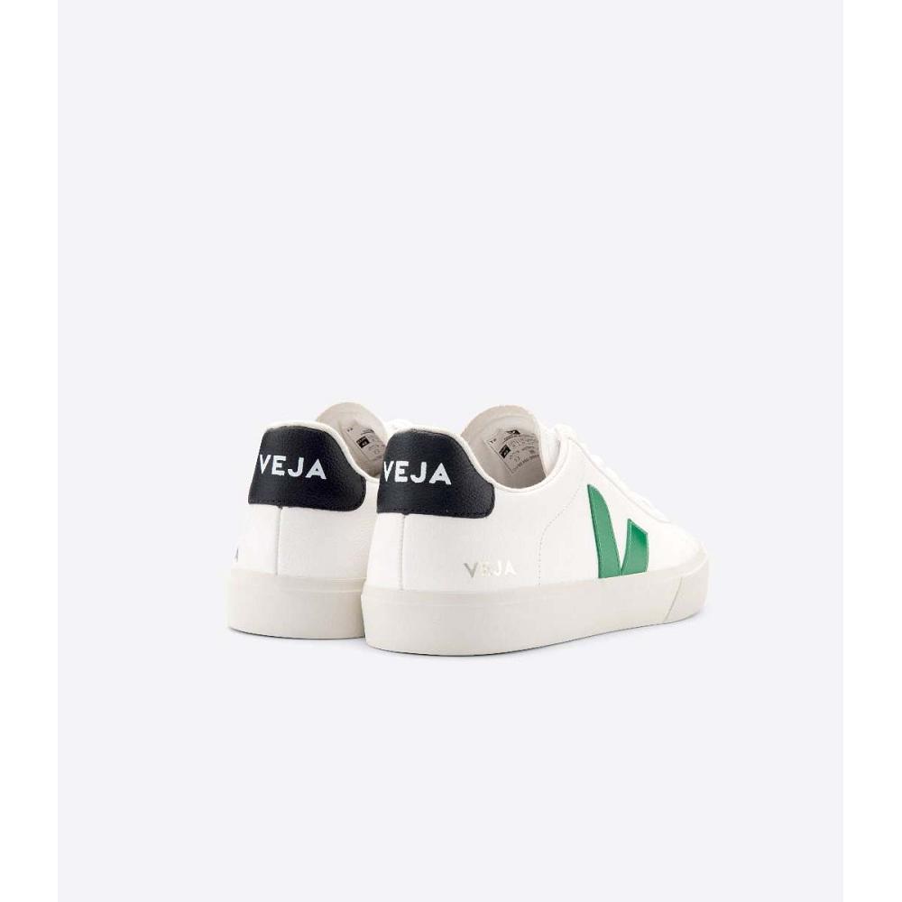 White/Black Men's Veja CAMPO CHROMEFREE Low Tops Sneakers | AU 204JPQ